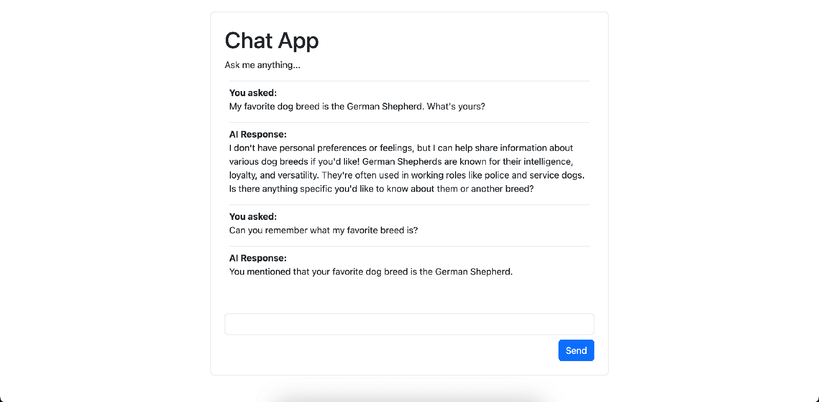 官方 chat app 示例界面