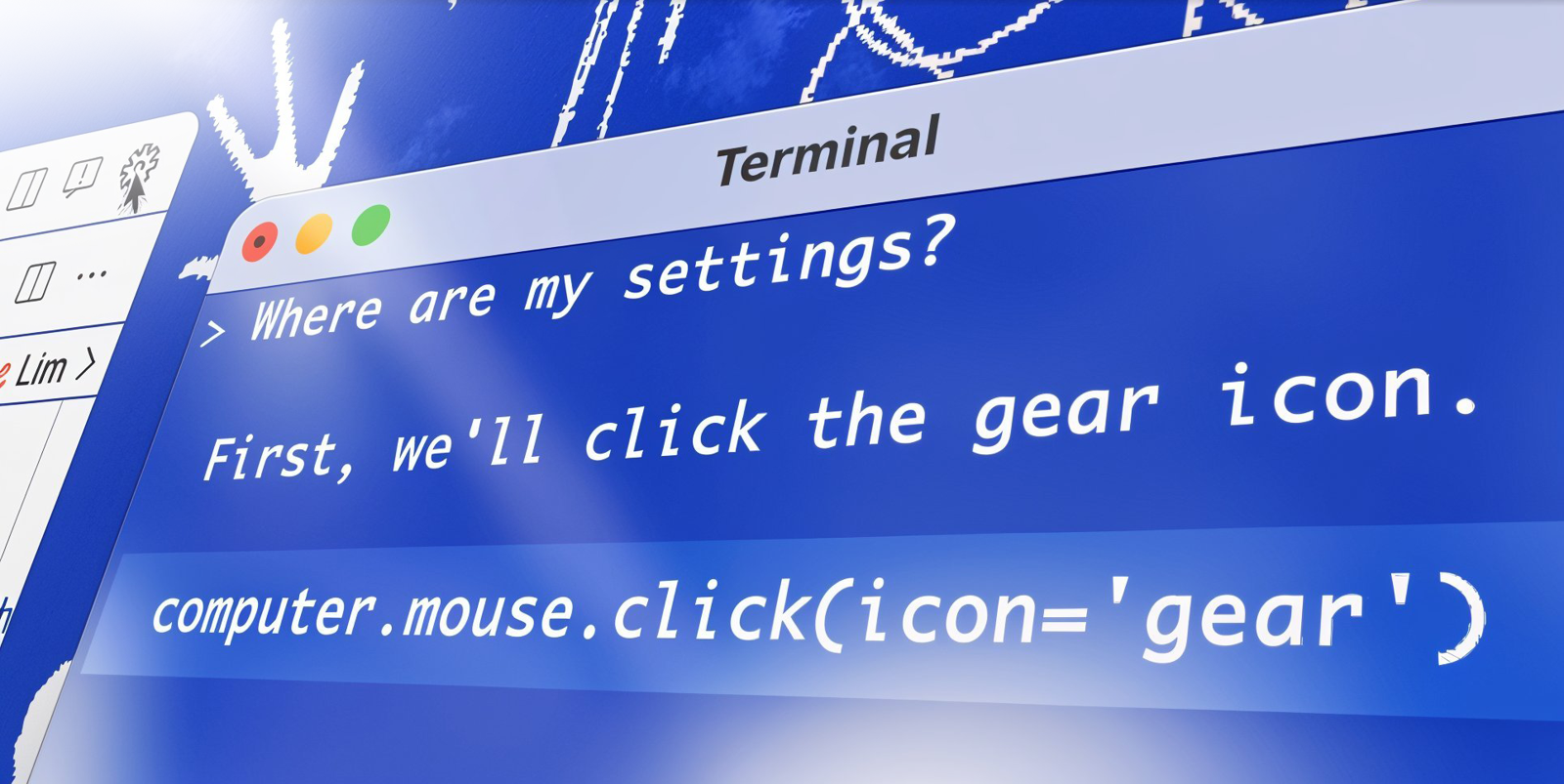 Open Interpreter 的电脑操控(OS / New Computer)示意图