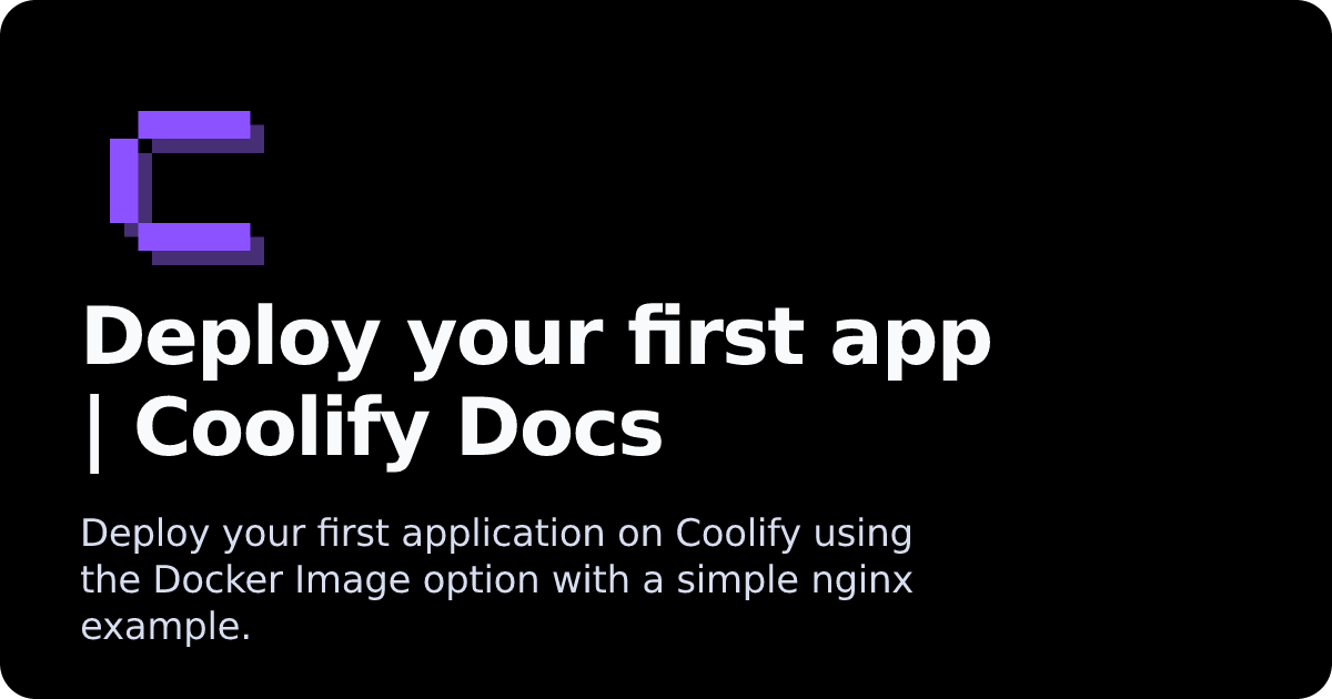 Coolify 部署首个应用文档配图