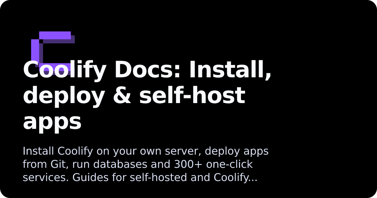 Coolify 文档首页