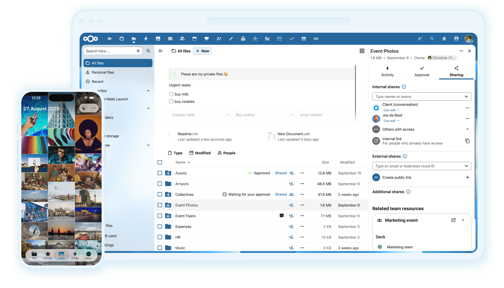 Nextcloud 文件主界面