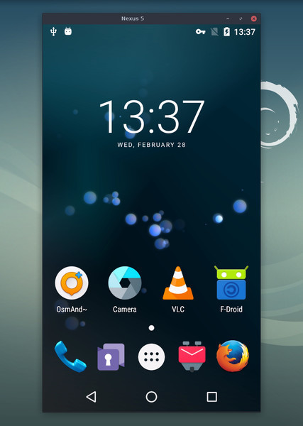 scrcpy 在 Debian 上的运行截图