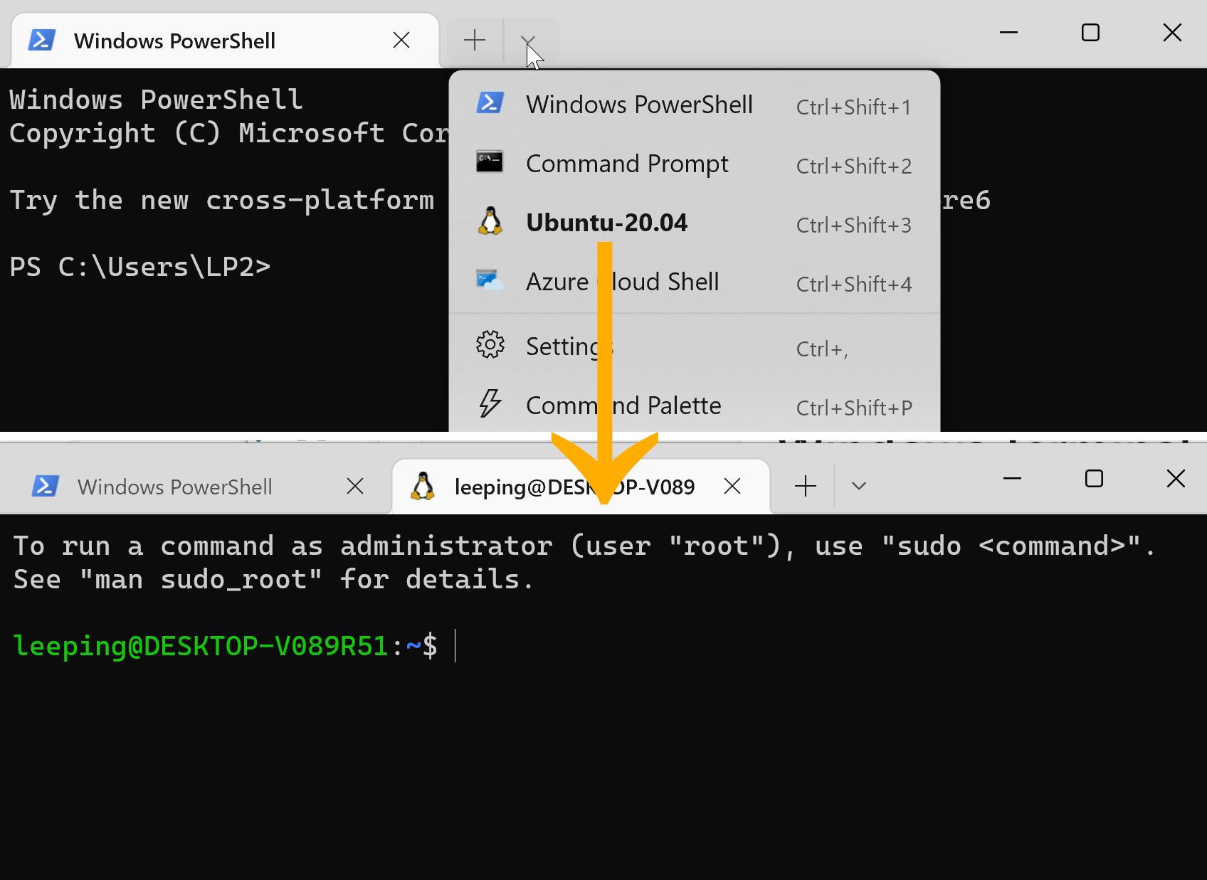 Windows Terminal 多标签页与新建下拉菜单