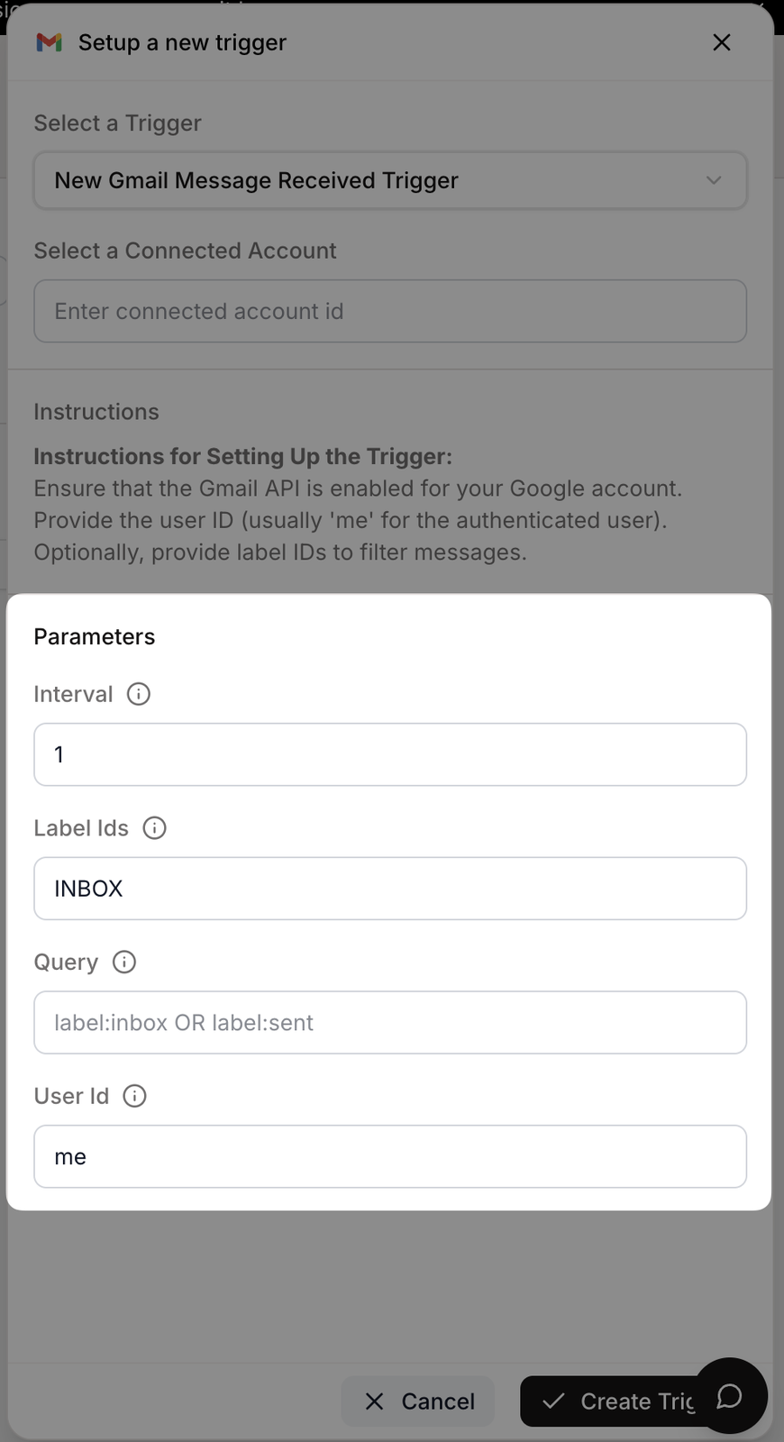 在 Dashboard 中配置 Trigger(官方文档截图)